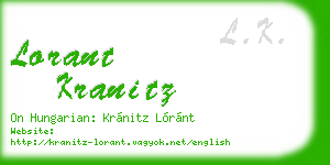 lorant kranitz business card